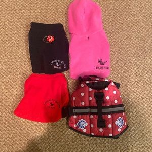 Misc dog clothes and life vest